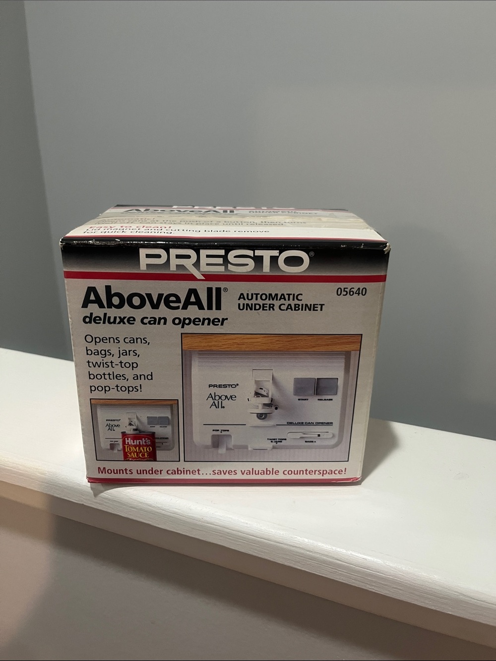 Vintage Presto AboveAll Automatic Can Opener 05640 Under Cabinet Space Saver NEW